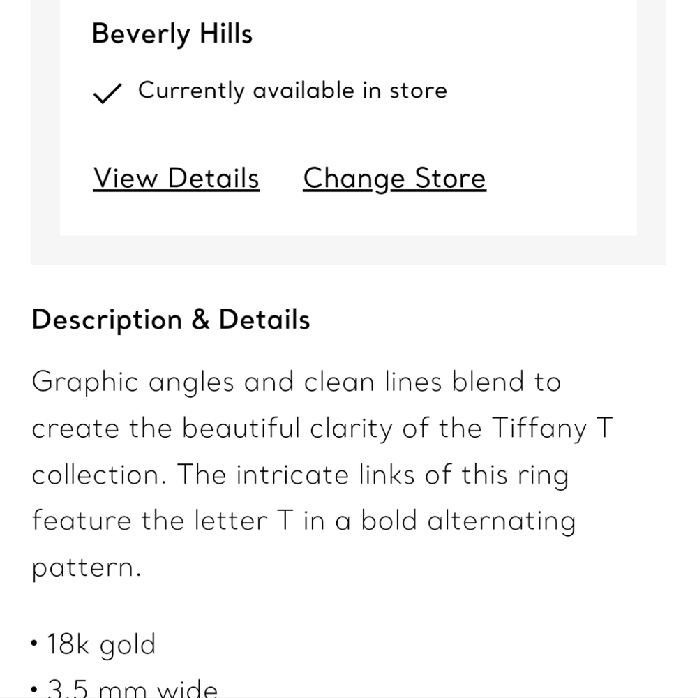 Tiffany T true 18Y gold ring - Picture 2 of 5
